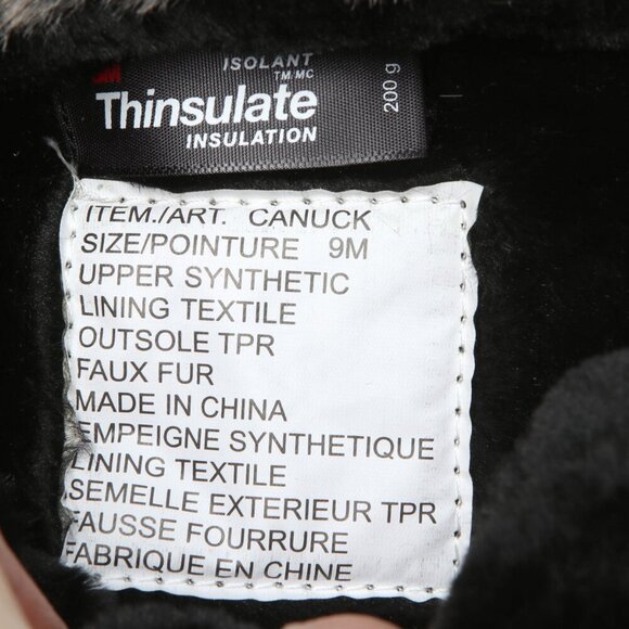 Aquatherm CANUK Black Waterproof Winter Boots Faux Fur Lined Thinsulate Outdoors - Picture 9 of 12